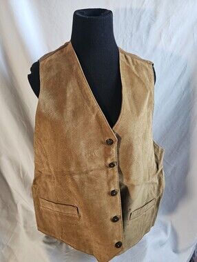 Vintage Vest Tan XL Suede UNISEX